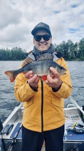 A picture of a Perch, caught by Hegge at 2022-09-11 10:27:44. The lure was a Jig (Perch & Zander Softbait) from Westin Fishing.