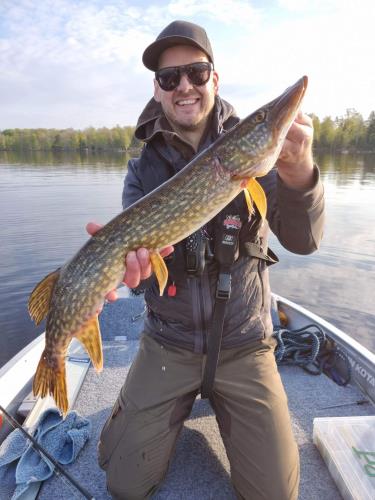 A picture of a Pike, caught by Hegge at 2023-05-14 07:04:19. The lure was a Jig (Pike Softbait) from CWC.