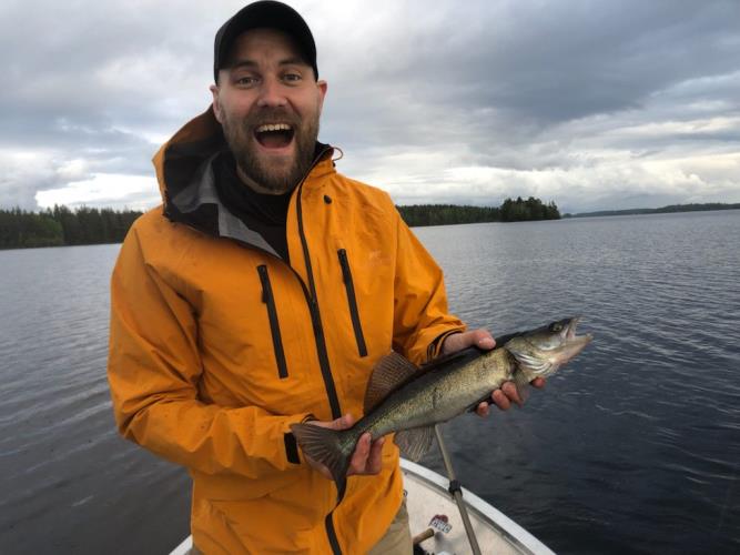 A picture of a Zander, caught by Rasmus  at 2022-05-25 07:13:52. The lure was a Jig (Perch & Zander Softbait) from Berkley.